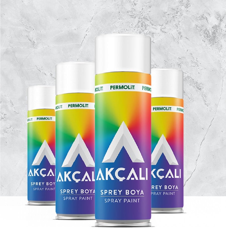 Akçalı Sprey Boya 12'li Koli - Düz Renkler ve Astarlar