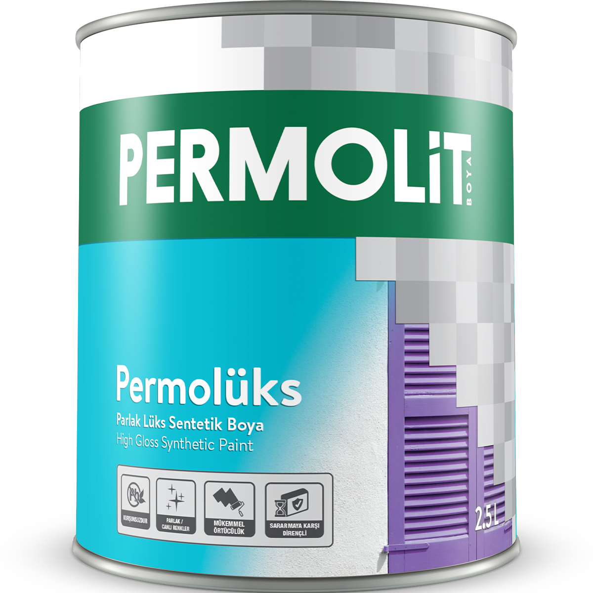 Permolüks Parlak Lüks Sentetik Boya Beyaz Renk
