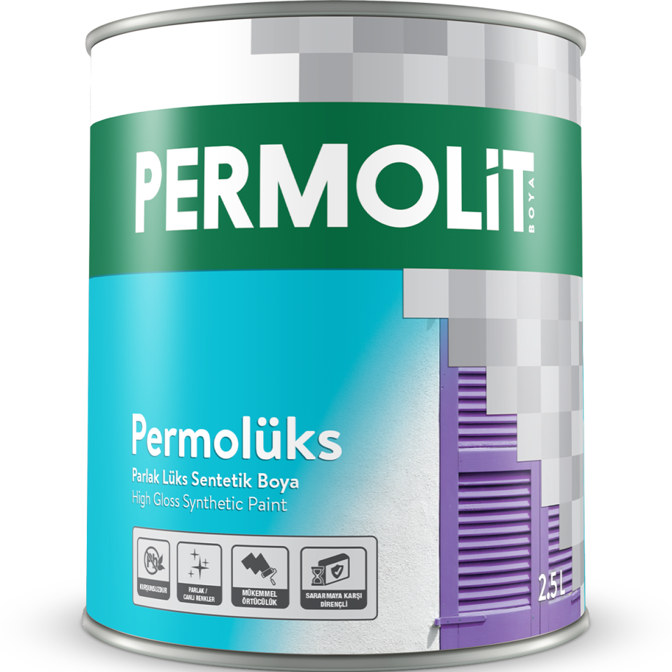 Permolüks Parlak Lüks Sentetik Boya Beyaz Renk