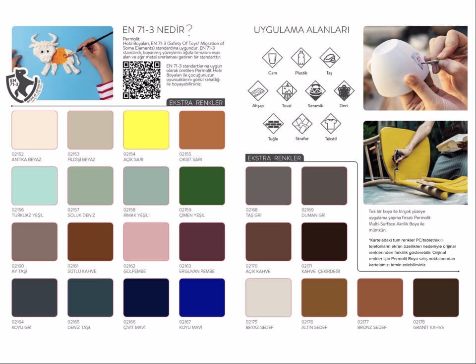 Permolit Multi Surface Akrilik Boya 120 ML (6'lı Kutu)