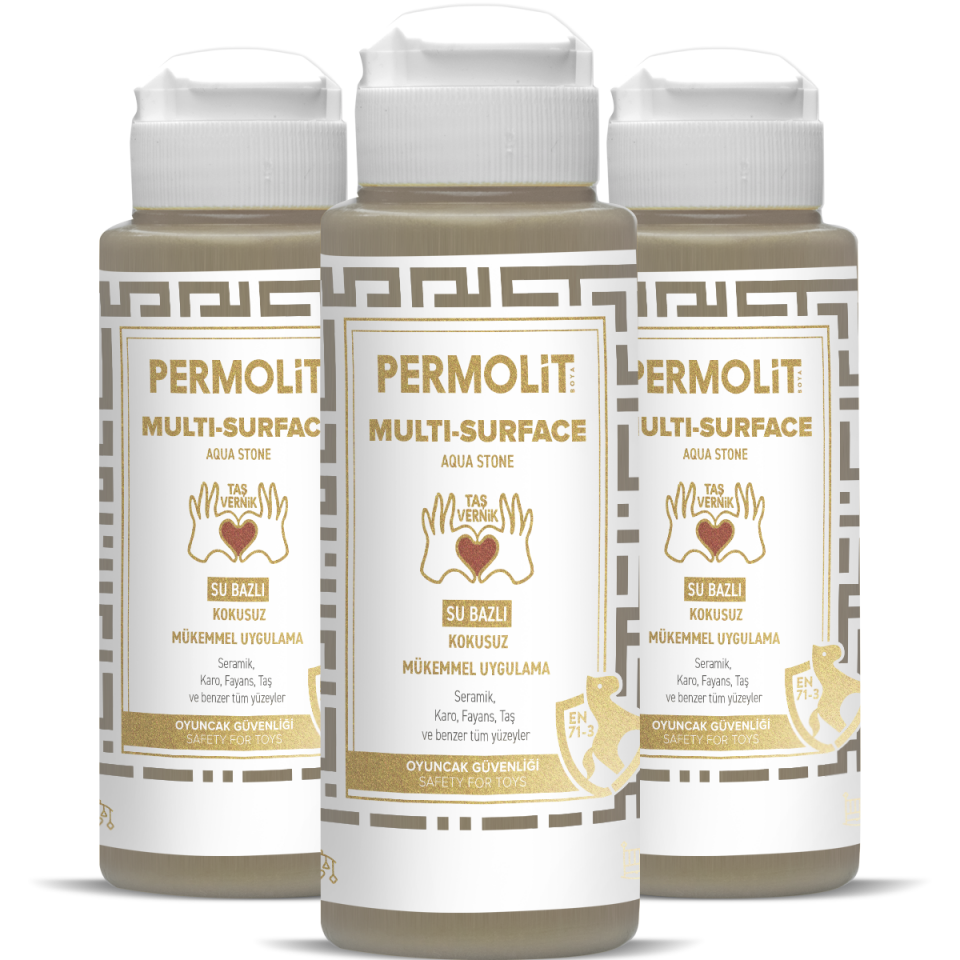 Permolit Multi Surface Su Bazlı Parlak Taş Vernik - 6'lı Kutu