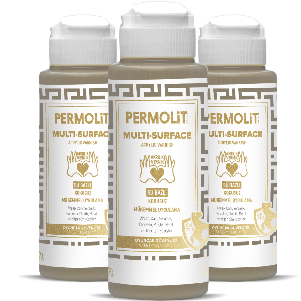Permolit Multi Surface Su Bazlı Akrilik Vernik - 6'lı Kutu